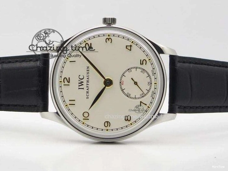 MIROTIME 0501 Sustainable Portuguese IW545408 White Dial ZF 1:1 Best Edition On Dark Blue Leather Strap 7335
